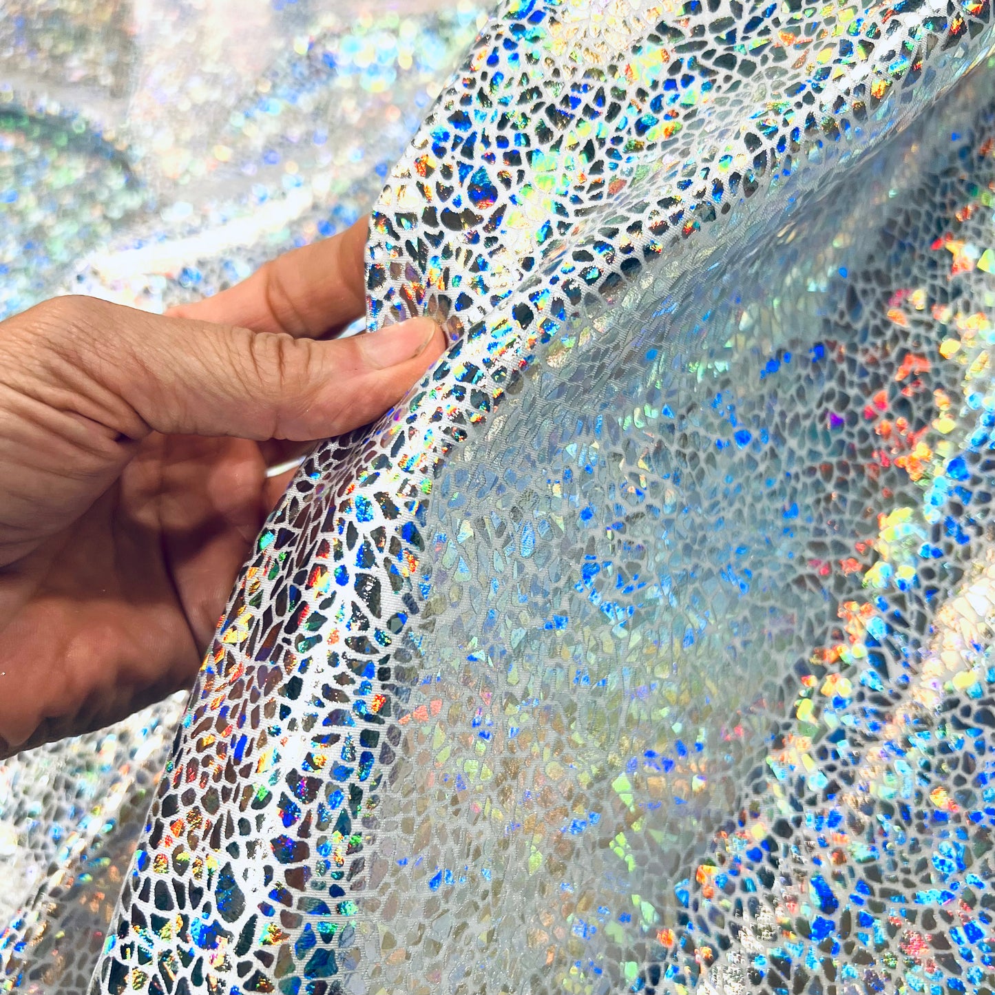 Silver on White Shattered Glass