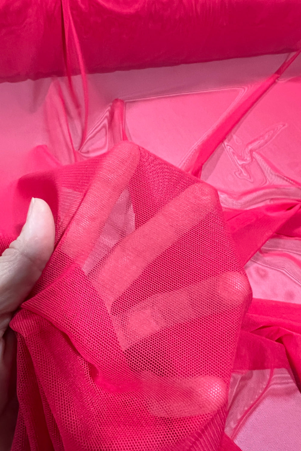 Cherry Stretch Mesh
