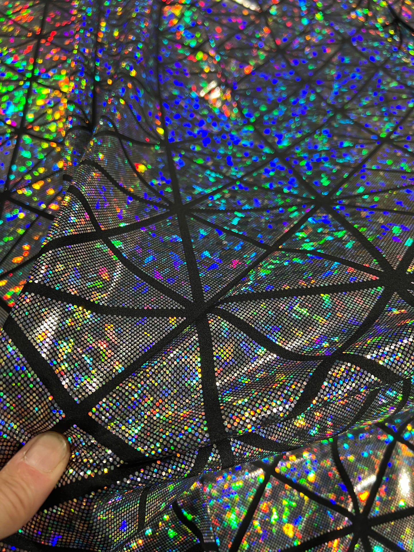 Silver on Black Cracked Tiles